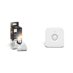 Philips Hue White, ampoules LED Connectées GU10, Compatible Bluetooth, pack de 2, fonctionne avec Alexa, Google Assistant et Apple Homekit & Motion Sensor Détecteur de mouvement sans fil