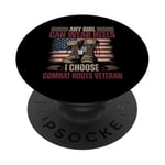Femme vétéran Any Girl Can Wear Heels I Choose Combat Boots PopSockets PopGrip Adhésif