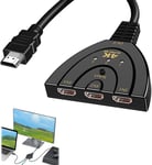 MONDODIGITALE-Switch Hdmi 4K 60Hz, Multiprise Hdmi Switch 3 Entrée 1 Sorties Commutateur Hdmi Avec Câble Haute Vitesse, Sélecteur De Commutateur Hdmi Et 3D/Bluray Player/Xbox/Hdtv/Ps4/Laptop/Dvd