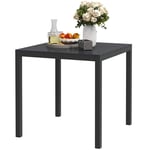 Trädgårdsbord aluminium 73x73 cm väderbeständigt buffébord med trälook, campingbord för 4 personer, halkfritt balkongbord, utema