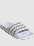 adidas Sportswear adidas Adilette Aqua Sliders - White/Grey, White/Grey, Size 7, Men