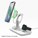 MOPHIE 3 IN 1 STAND FOR MAGSAFE CHARGER W/ AIRPODS & WATCH CHARGE POINTS WHITE