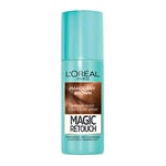 L'Oreal Magic Retouch Mahogany Brown Temporary Instant Root Concealer Spray, Use with Home or Salon Hair Dye or Hair Colour, Ideally Conceals Grey Hair with Easy Application, 75 ml