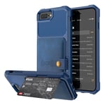 IPhone 8 Plus etc. skal med en plånbok - Blått