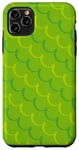 Coque pour iPhone 11 Pro Max Green Lime Fresh Leaf Wave Line Curve Semi-Circles Pattern