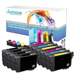 Lot de 10 cartouches noirs (18,2 Ml) et couleurs (14 Ml) compatibles pour EPSON 603 XL, 4100 4105 - Jumao -