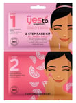 Yes To Grapefruit 2 STEP Brightening FACE KIT Facial Scrub & Peel: Single Use