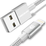 UNBREAKcable iPhone Charger Cable - [6.6ft/2m, Apple MFi Certified] Nylon Braided Apple Charger USB Fast Charging Lightning Cable for iPhone 11 Pro Max Xs X XR 8 7 6s 6 SE 5 5s 5c iPad iPod-Upgraded
