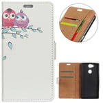 KM-WEN® Case for Sony Xperia XA2 Plus (6.0 Inch) Book Style Cute Owl Pattern Magnetic Closure PU Leather Wallet Case Flip Cover Case Bag with Stand Protective Cover Color-4