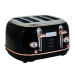 4 Slice Toaster Black & Rose Gold