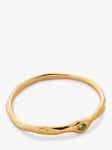 Monica Vinader Siren Mini Green Onyx Ring, Gold