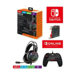 PACK Manette SWITCH Nintendo PRO GAMING Spirit of gamer + CASQUE SWITCH PRO-SH7 SWITCH EDITION