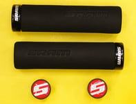 SRAM Locking Grips Foam, Black with Single Black Clamp and End Plugs