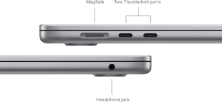 MacBook Air 15-tum, M3 8-core, grafik 10-core, 24GB RAM, 512GB SSD, 70W, Rymdgrå