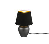 Abby bordlampe - Antikk nikkel/Svart og gullfarget skjerm