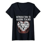 Womens I Train Introduction To Algebra Super Heroes - Teacher Graph V-Neck T-Shirt