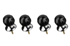 Premier Housewares Retro Style Drawer Knobs - Set of 4, Black