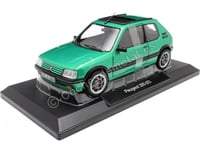 Norev- Peugeot 205 GTI Griffe with windowroof 1991 Green 1:18 Miniature, 184847, Vert, 1/18e
