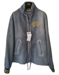 MOSCHINO Couture Bomber Jacket Mens L 42 Metallic Blue Rrp £995 New With Tags