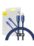 Crystal cable USB-C to Lightning 20W 1.2m (blue)