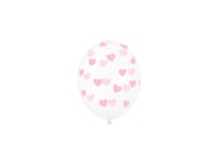 Genomskinliga Ballonger Med Rosa Hjärtan