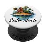 Funny Easter Island Heads Moai Statues Travel Souvenir PopSockets Swappable PopGrip