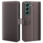 Äkta läder Samsung Galaxy S23 fodral med korthållare Brun