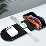 3 In 1 Wireless Charger Pad, Fast Charging Station for Phone Watch and Earphone Charging Mat Fast Charging Dock for iWatch for Iphone
