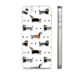 NEW CUTE DACHSHUND ART SAUSAGE DOG CLEAR RIM IPHONE CASE COVER FITS APPLE IPHONE 5-5s