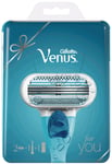 Gillette Venus Razor GIFT SET+ 2 Replacement Blades/ Satin Care Shaving Gel 75ml