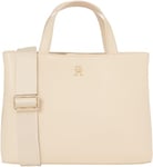 Tommy Hilfiger Women's TH Essential SC Satchel AW0AW15721, Beige (White Clay), OS
