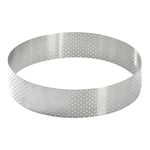 De Buyer Perforated Stainless Steel Straight Tart Ring 155x35mm