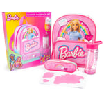 Barbie School Backpack - Includes 1 x Backpack, 1 x Pencil Case And 1 x Bottle