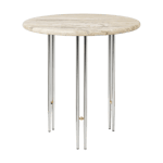 GUBI IOI soffbord o50 cm Krom-mässing-rippled beige