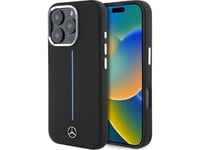 Mercedes Silikon Mobilskal Blå Stripe Magsafe Apple Iphone 16 Pro Case - Mobilskal Svart