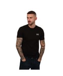 EA7 Mens Emporio Armani Train Logo Series Back Tape T-Shirt in Black Cotton - Size Small