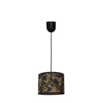 Abba Cylindrical Pendant Ceiling Light Black Gold 20cm