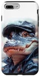 Coque pour iPhone 7 Plus/8 Plus Alligator amusant vêtu d'un chapeau et d'une veste en cuir