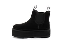 UGG W Neumel Platform Chelsea Boot, Black, 8 UK Child