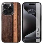 Housse En Silicone Compatible Avec L'IPhone 15 Pro (6.1) Design Bois 05 Dessins