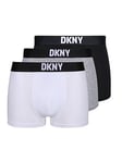DKNY New York Modal Cotton 3 Pack Trunks, Black/White, Size S, Men