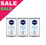 Nivea Women Fresh Natural Roll-On Deodorant Antiperspirant 3 x 50ml