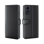Äkta Läderfodral Motorola Moto G04 Svart