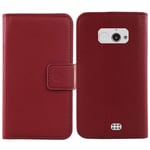 Lankashi Premium Genuine Real Flip Folder Folio Leather Case For Doro 7010/7011 2.8" Book Wallet Business Phone Protection Protector Cover Skin Pouch Etui (Dark Red)