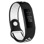 Fitbit Charge 3 breathable bi-color silicone watch band - Black / White