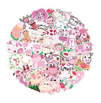 50PCS Kawaii Cartoon Pink Strawberry Cow VSCO Stickers for Girl Kids DIY Skateboard Suitcase Laptop Bicycle Helmet Car Decals