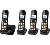 PANASONIC KX-TGC464EB Cordless Phone - Quad Handsets , Black, Black