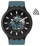 Swatch SB03B111-5300 NIGHT TRIP PAY! Blue Silicone Strap Watch