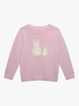 Trotters Kids' Bella Bunny Jumper, Pale Pink