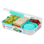 Sistema To Go Bento Box Create Lunch Box With Compartments & Snack Pot 1.48L Bpa-Free Recyclable With Terracycle Minty Teal